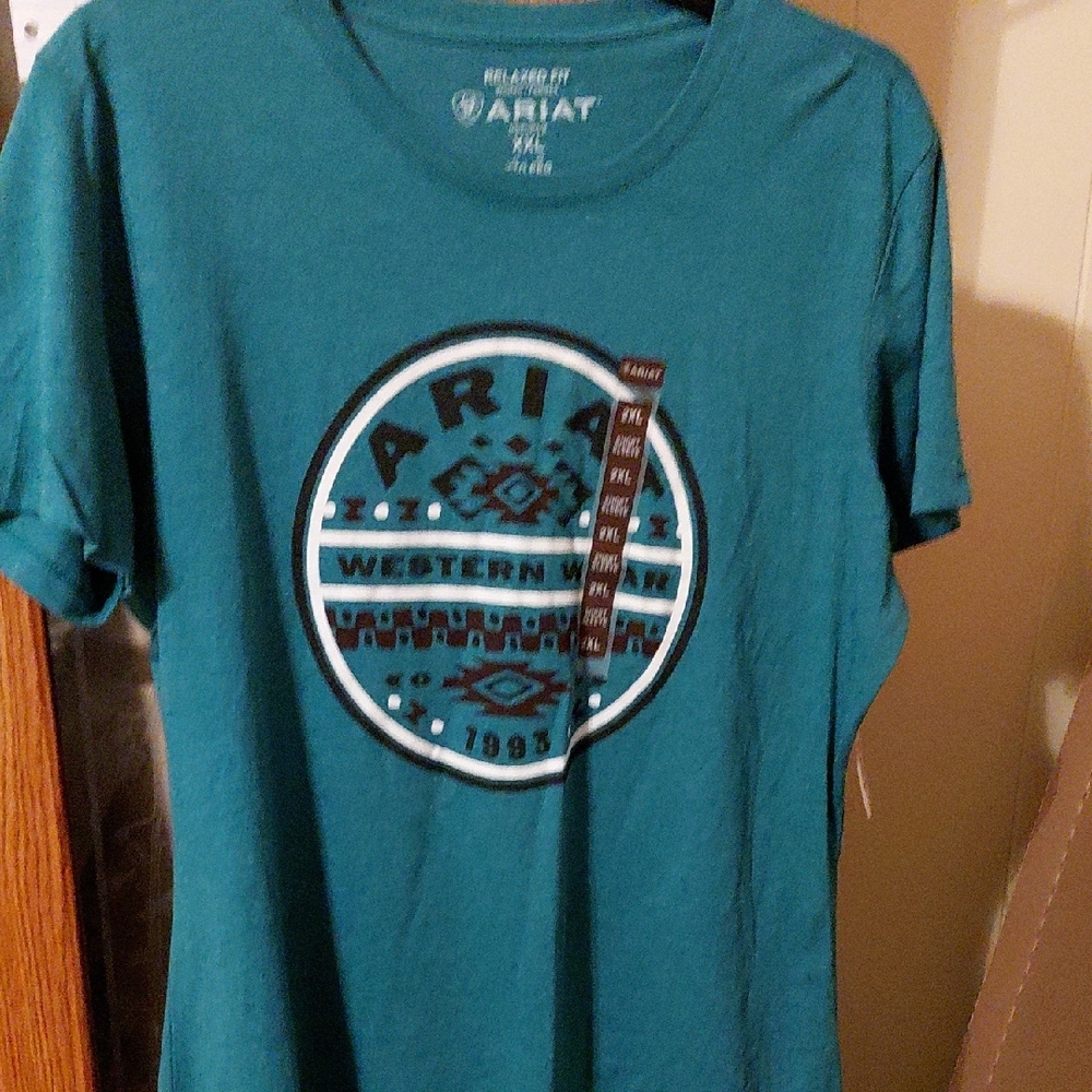 Ariat Teal Western Logo Tee - Picture 3 of 4